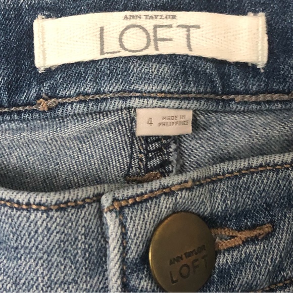 Ann Taylor LOFT | Bermuda Distressed Jean Shorts - Picture 5 of 8